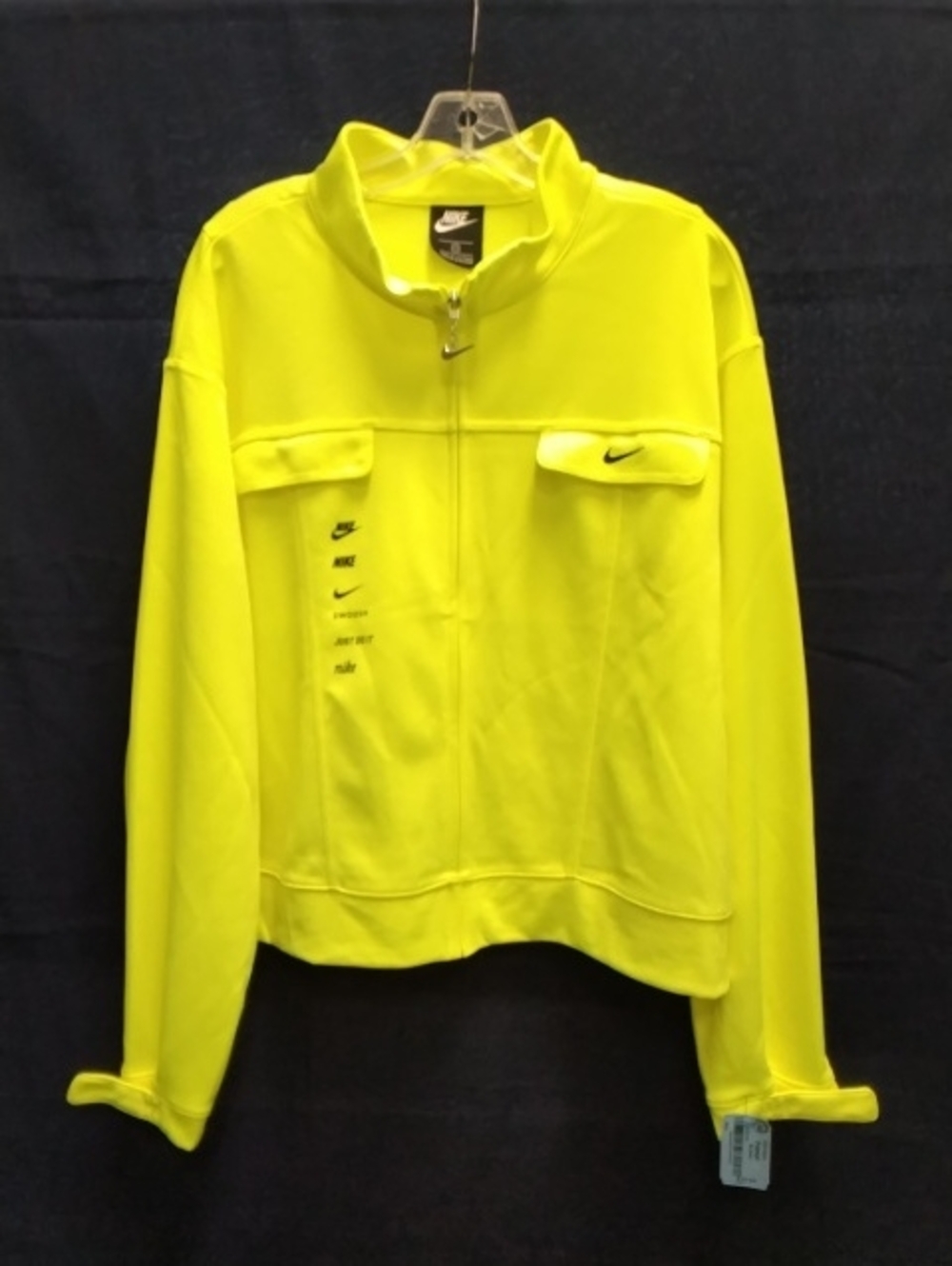 Nike Women's Neon Yellow Half-Zip Bomber Jacket